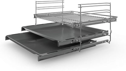 Bosch HKR39C250 Serie 4 Elektro-Standherd, 60 cm breit, EcoClean Direct Reinigungshilfe, 3D Heißluft Backen auf 3 Ebenen, LED-Display-Steuerung, erweiterbare Kochzone für großes Kochgeschirr