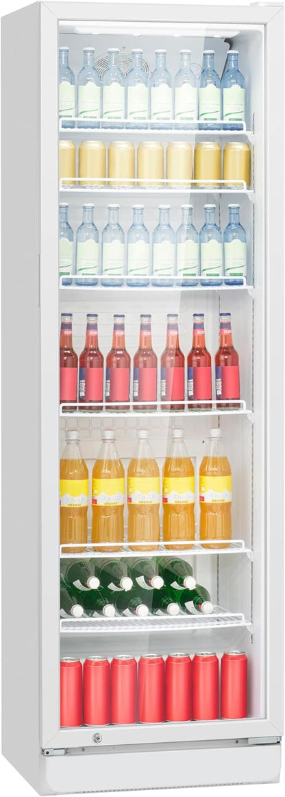 Bomann Kühlschrank mit Glastür | Getränkekühlschrank abschließbar | 6 höhenverstellbare Ablagen | 30kg je Ablage | 347 Liter | Kühlschrank groß | Flaschenkühlschrank m. LED-Licht | KSG 7351 schwarz