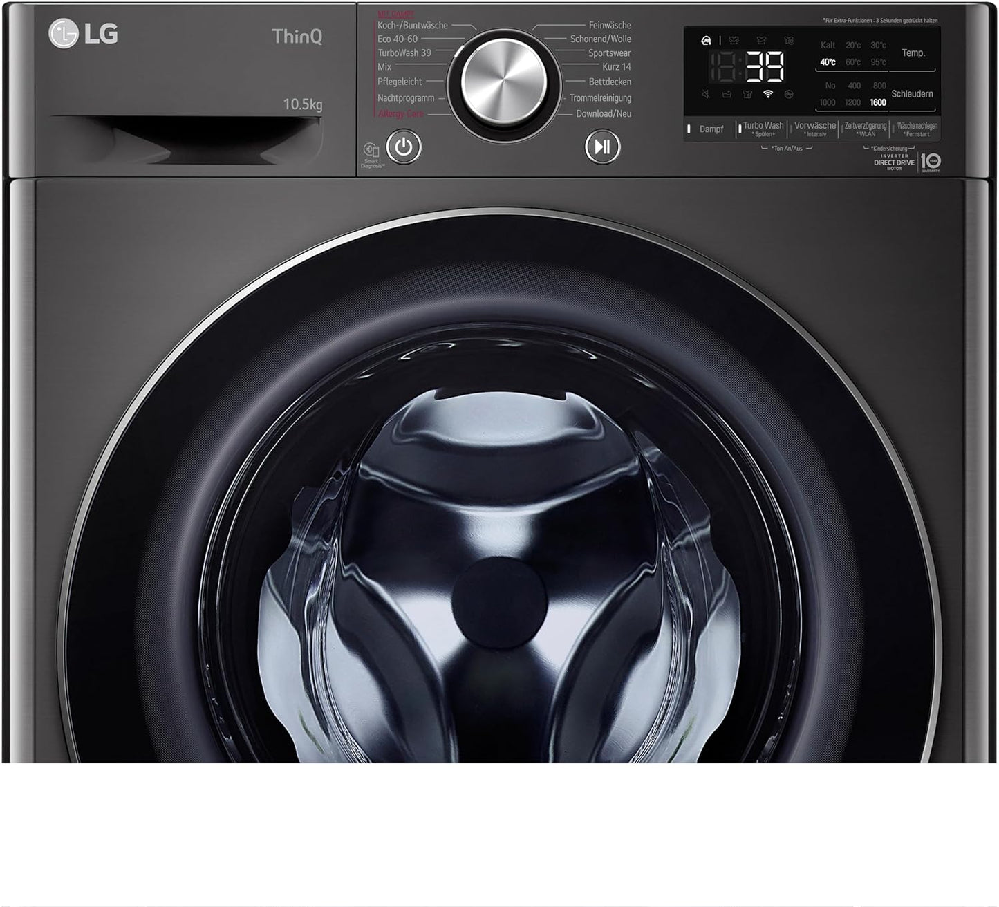 LG F4WV7080, Klasse A, Frontlader-Waschmaschine 8 kg, 1400 U/Min, AI Direct Drive, Wi-Fi, Tiefenreinigung mit Dampf, Groe Kapazitt, TRIPLE A, Auentür aus Sicherheitsglas, 62 x 60 x 85 cm  Wei