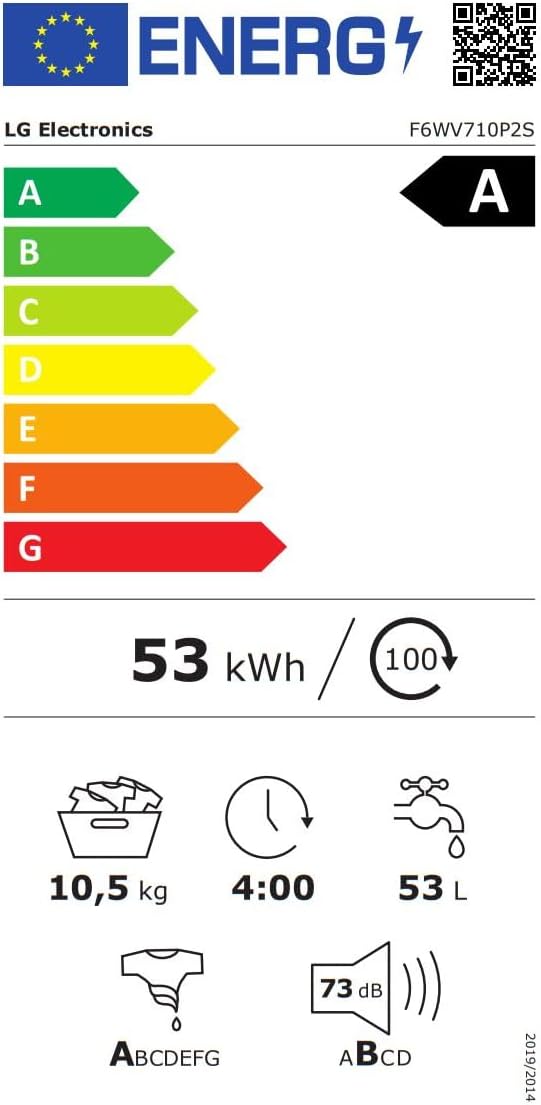 LG F4WV7080, Klasse A, Frontlader-Waschmaschine 8 kg, 1400 U/Min, AI Direct Drive, Wi-Fi, Tiefenreinigung mit Dampf, Groe Kapazitt, TRIPLE A, Auentür aus Sicherheitsglas, 62 x 60 x 85 cm  Wei
