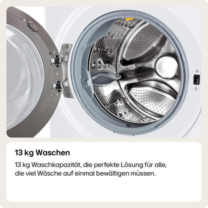 LG F4WV7080, Klasse A, Frontlader-Waschmaschine 8 kg, 1400 U/Min, AI Direct Drive, Wi-Fi, Tiefenreinigung mit Dampf, Groe Kapazitt, TRIPLE A, Auentür aus Sicherheitsglas, 62 x 60 x 85 cm  Wei